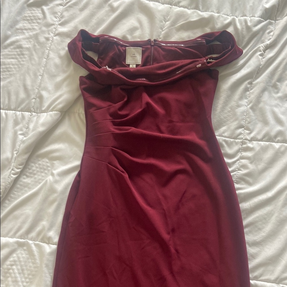 Elegant Burgundy Off-Shoulder Dress